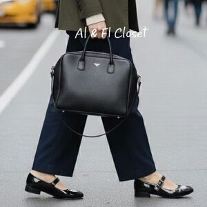 Zodiac Indira Black Vegan Patent Mary Jane Flats Size 9.5M – New In Box